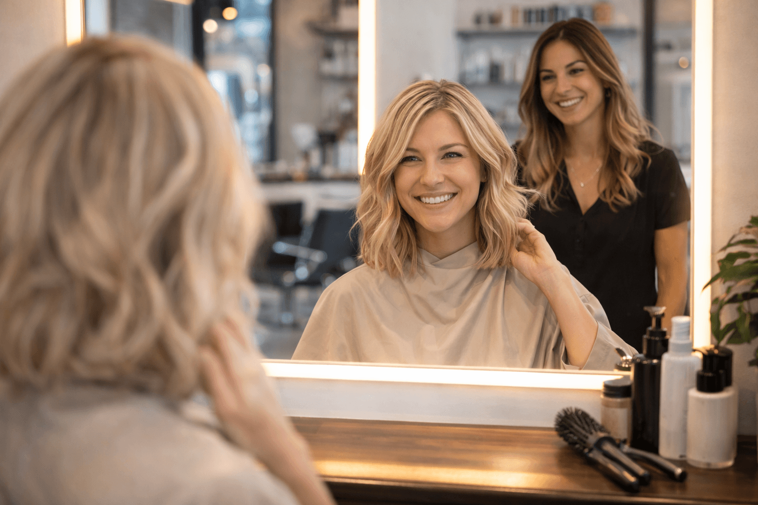 Ευχαριστημένος πελάτης κομμωτηρίου με εξαιρετική εμπειρία