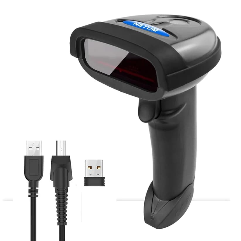 Barcode scanner Netum με σύνδεση USB σε λευκό φόντο
